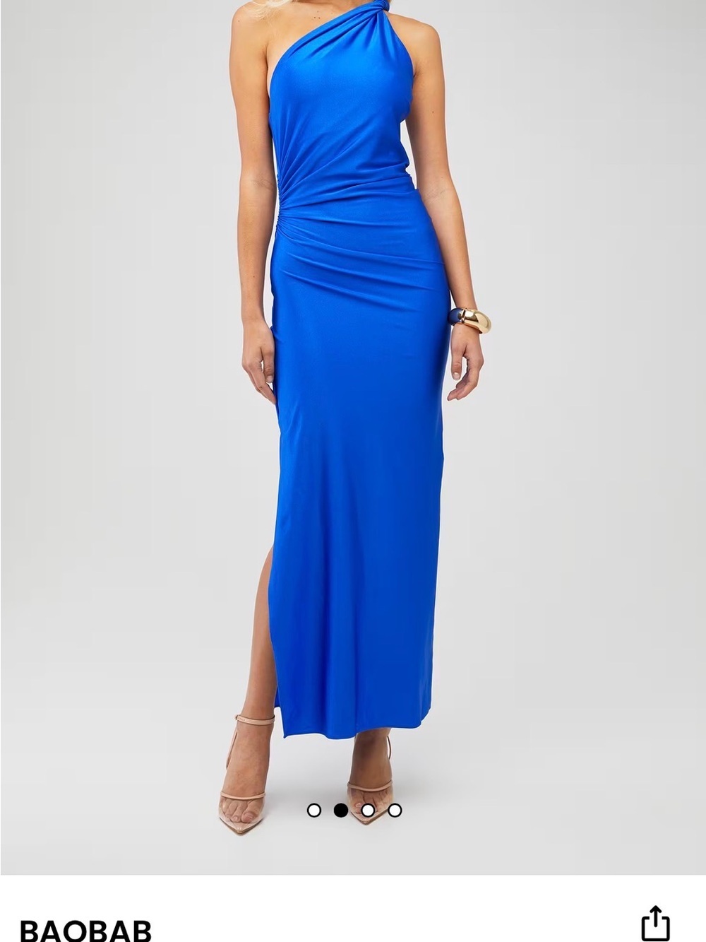 Baobab Celele Blue One Shoulder Maxi Dress Stretch Size XS - Picture 2 of 9